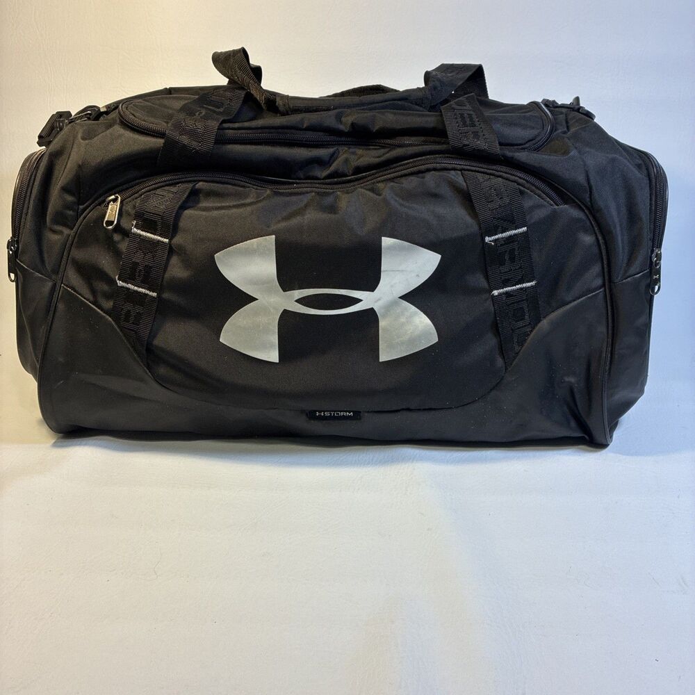 Under Armour Storm Black Gym Duffel Bag Shoulder Strap 22" Sports Travel